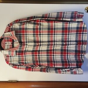 Mossimo Supply Co. Men's Red and Blue Plaid Shirt